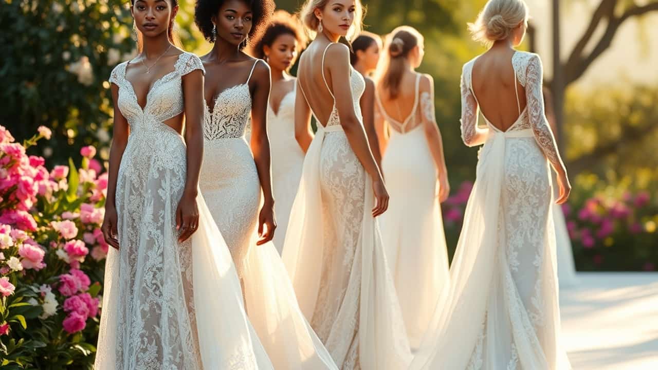 Tendências elegantes para vestidos de casamento em 2024